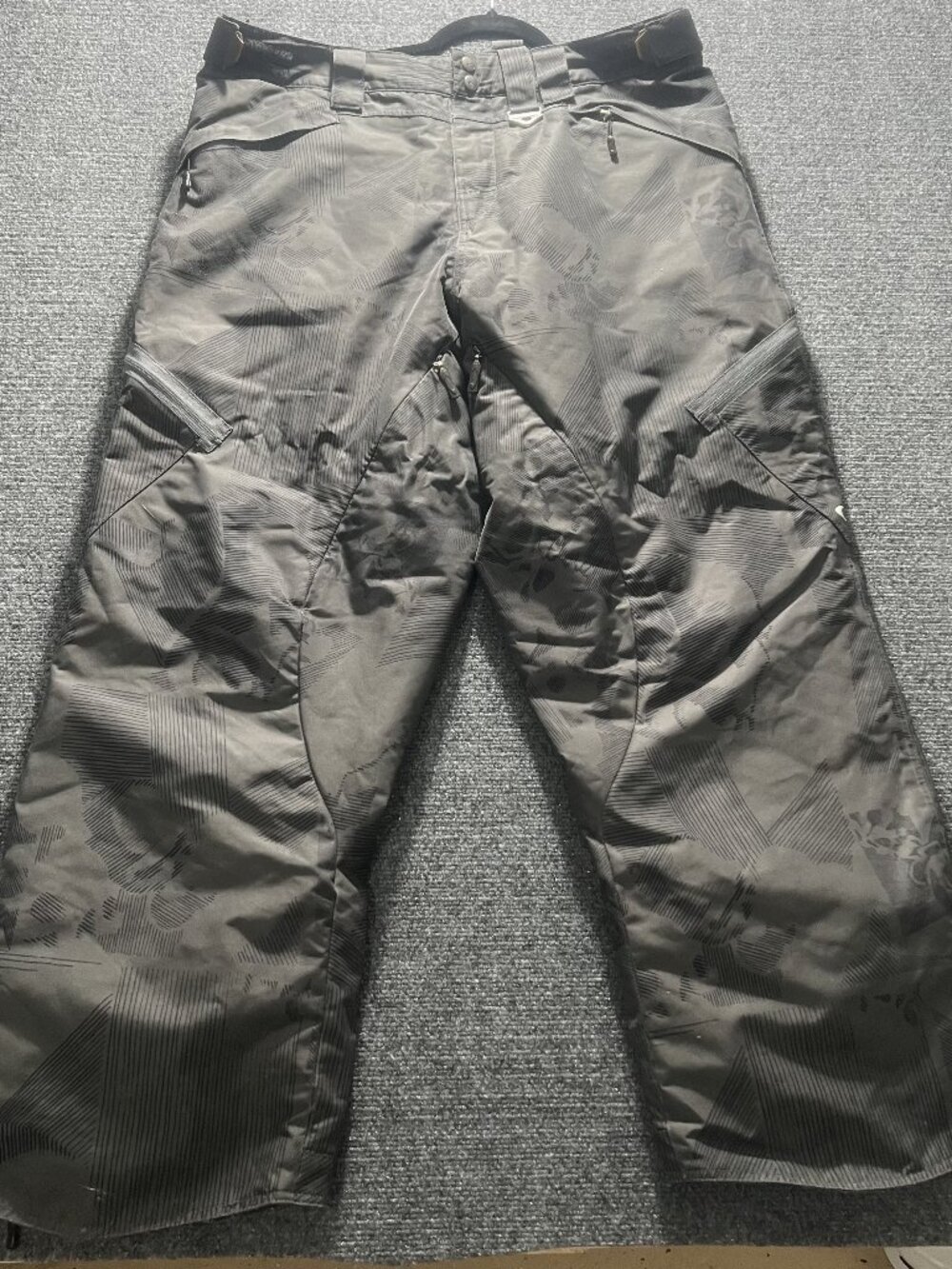 VTG Oakley Snow Ski Pants Mens Skull Camo XL Thinsulate GorpCore Wide